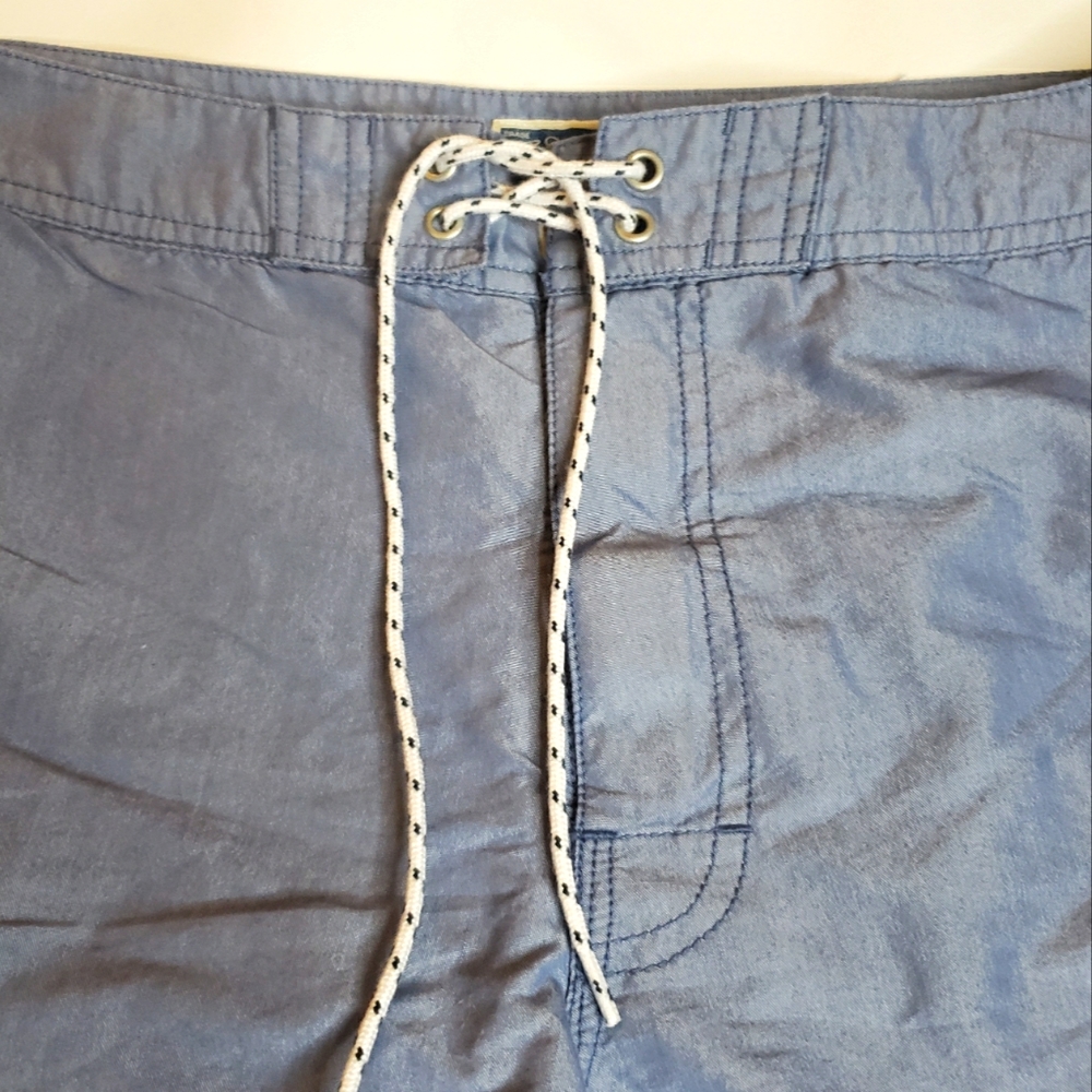 J. Crew Blue Chambray 8" Swim Trunk - Picture 2 of 6